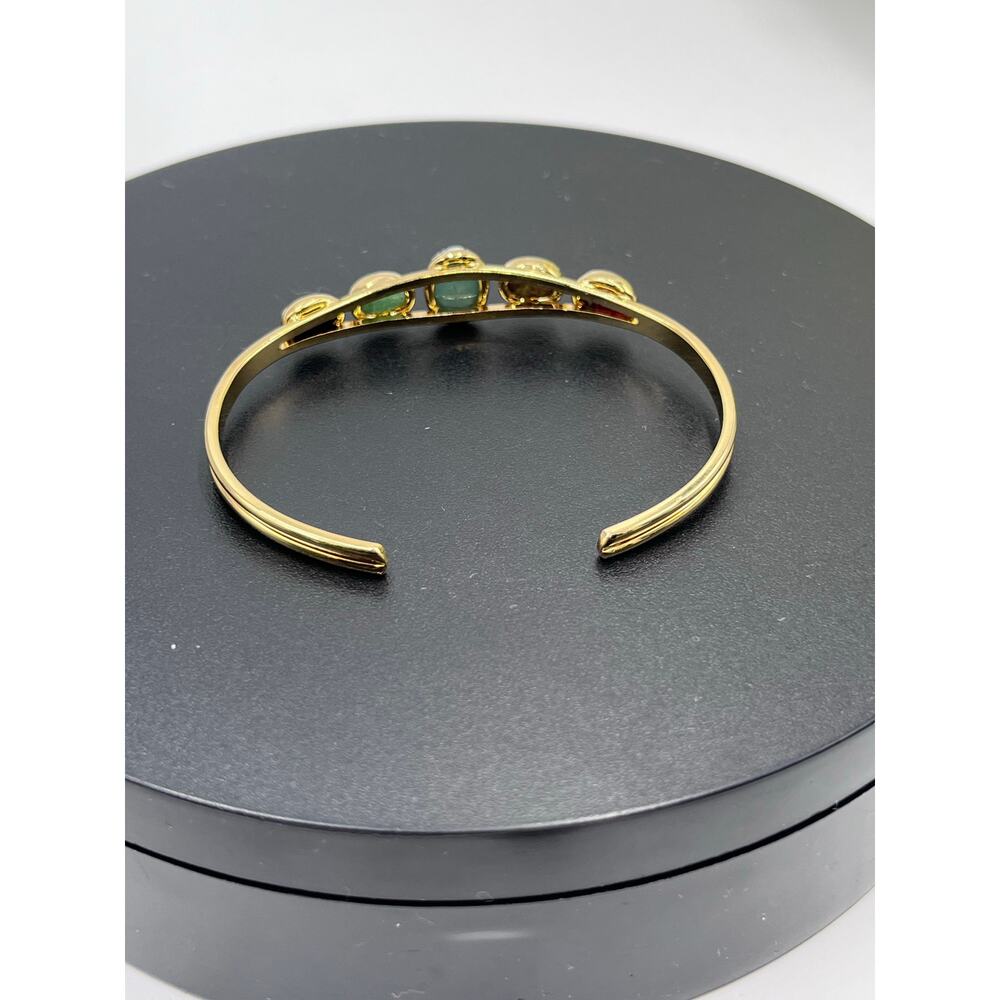 Scarab Gemstone‎ Five Insect Beetle
Agate Onyx chalcedony Cuff bracelet - Picture 6 of 8